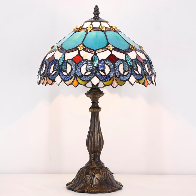 Tiffany Table Lamp Stained Glass 12x12x19 Inch Sea