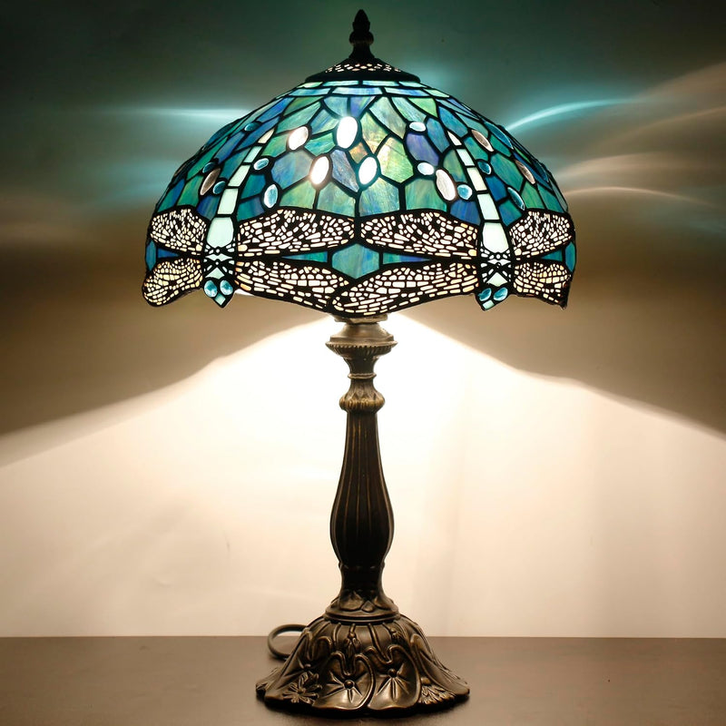 Tiffany Table Lamp Stained Glass 12x12x19 Inch Sea