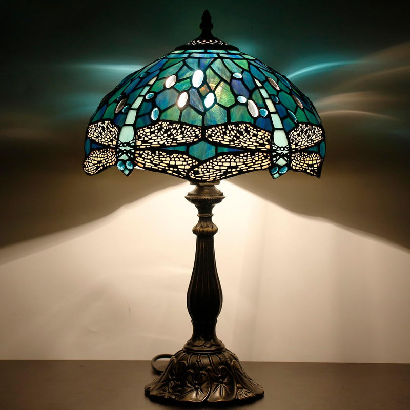 Tiffany Table Lamp Stained Glass 12x12x19 Inch Sea