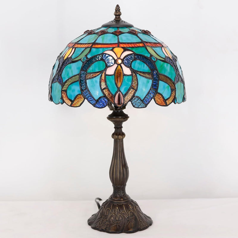 Tiffany Table Lamp Stained Glass 12x12x19 Inch Sea