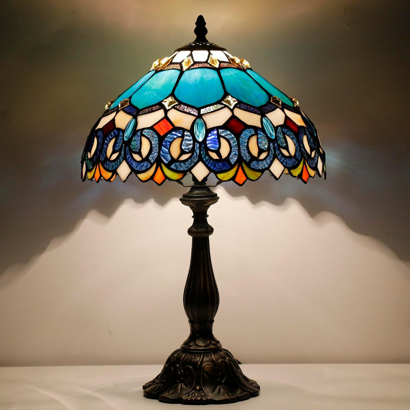 Tiffany Table Lamp Stained Glass 12x12x19 Inch Sea