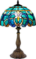 Tiffany Table Lamp Stained Glass 12x12x19 Inch Sea