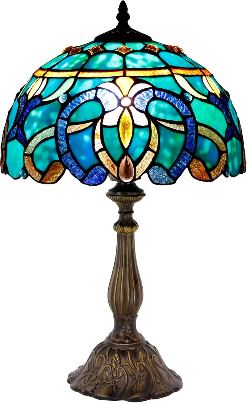 Tiffany Table Lamp Stained Glass 12x12x19 Inch Sea