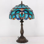 Tiffany Table Lamp Stained Glass 12x12x19 Inch Sea
