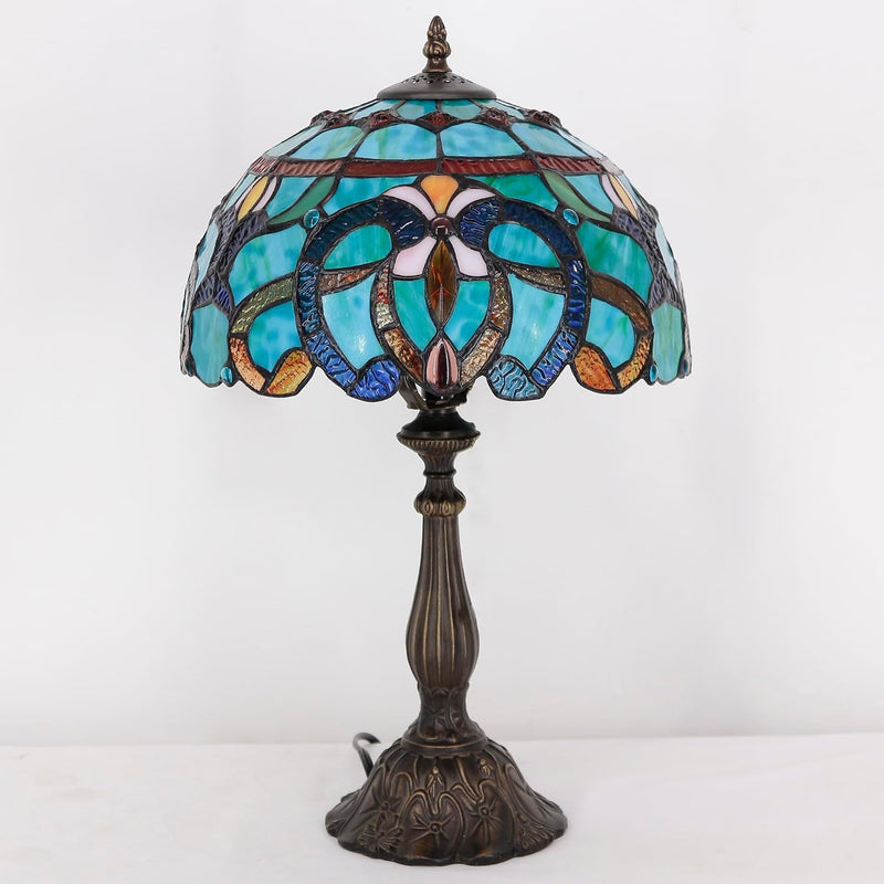 Tiffany Table Lamp Stained Glass 12x12x19 Inch Sea
