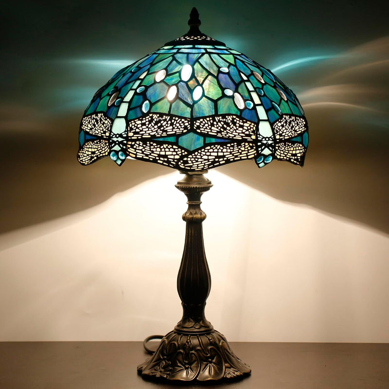 Tiffany Table Lamp Stained Glass 12x12x19 Inch Sea