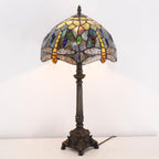 Tiffany Table Lamp Stained Glass 12x12x21 Inch Dragonfly
