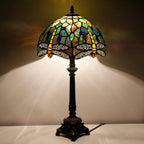 Tiffany Table Lamp Stained Glass 12x12x21 Inch Dragonfly