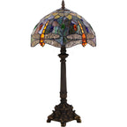 Tiffany Table Lamp Stained Glass 12x12x21 Inch Dragonfly