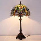 Tiffany Table Lamp Stained Glass 12x12x21 Inch Dragonfly