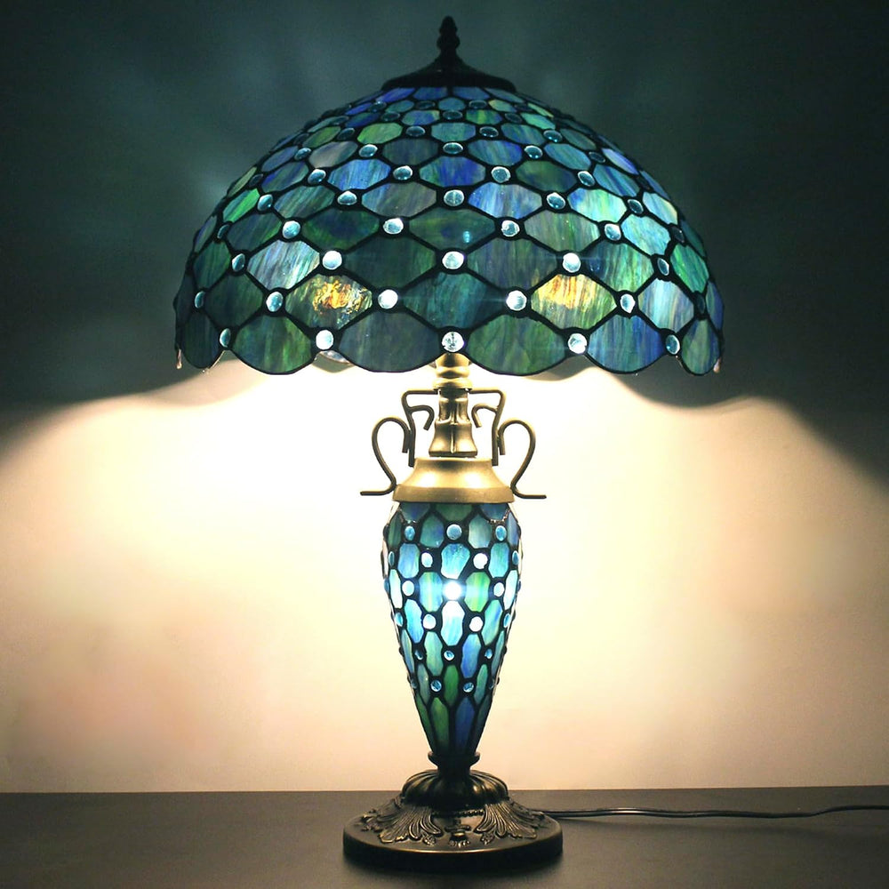 Tiffany Table Lamp Stained Glass 16x16x24 Inch Sea