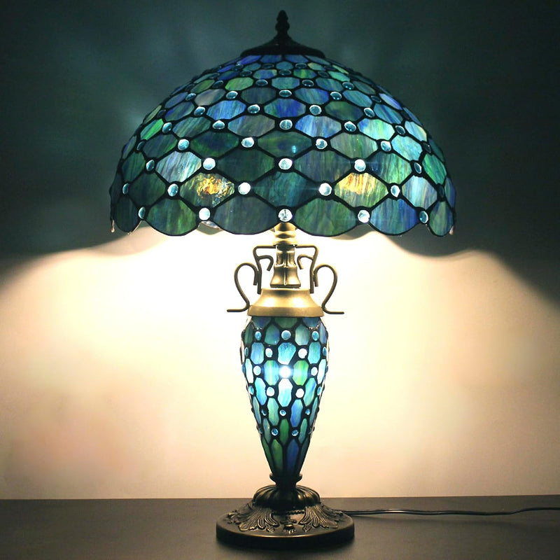 Tiffany Table Lamp Stained Glass 16x16x24 Inch Sea