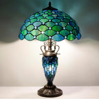 Tiffany Table Lamp Stained Glass 16x16x24 Inch Sea