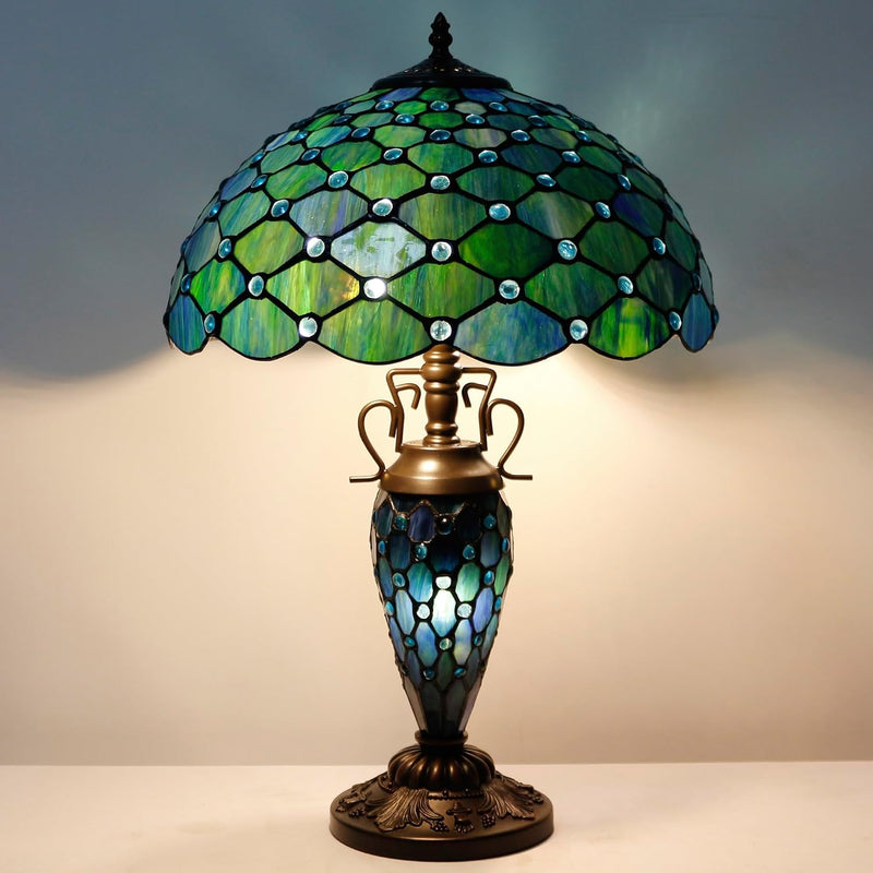 Tiffany Table Lamp Stained Glass 16x16x24 Inch Sea