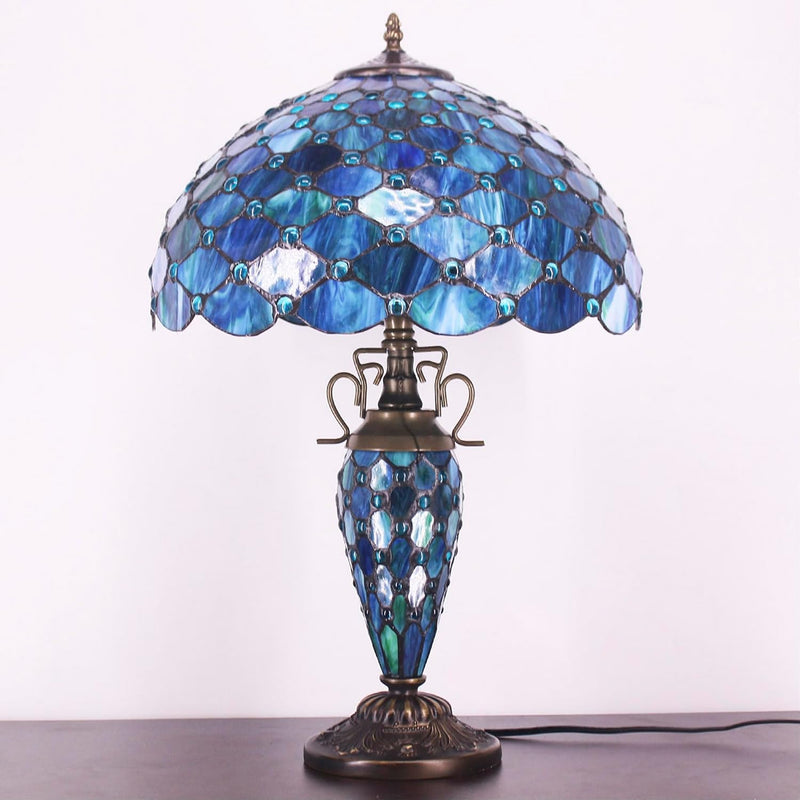 Tiffany Table Lamp Stained Glass 16x16x24 Inch Sea