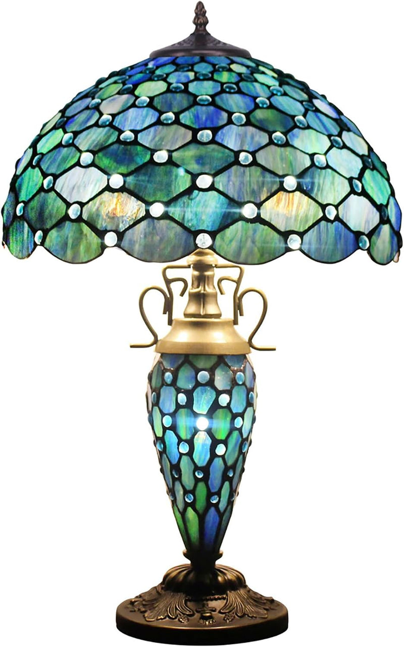 Tiffany Table Lamp Stained Glass 16x16x24 Inch Sea