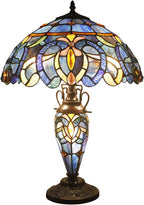 Tiffany Table Lamp Stained Glass Cloudy Style