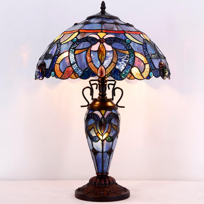 Tiffany Table Lamp Stained Glass Cloudy Style