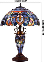 Tiffany Table Lamp Stained Glass Cloudy Style