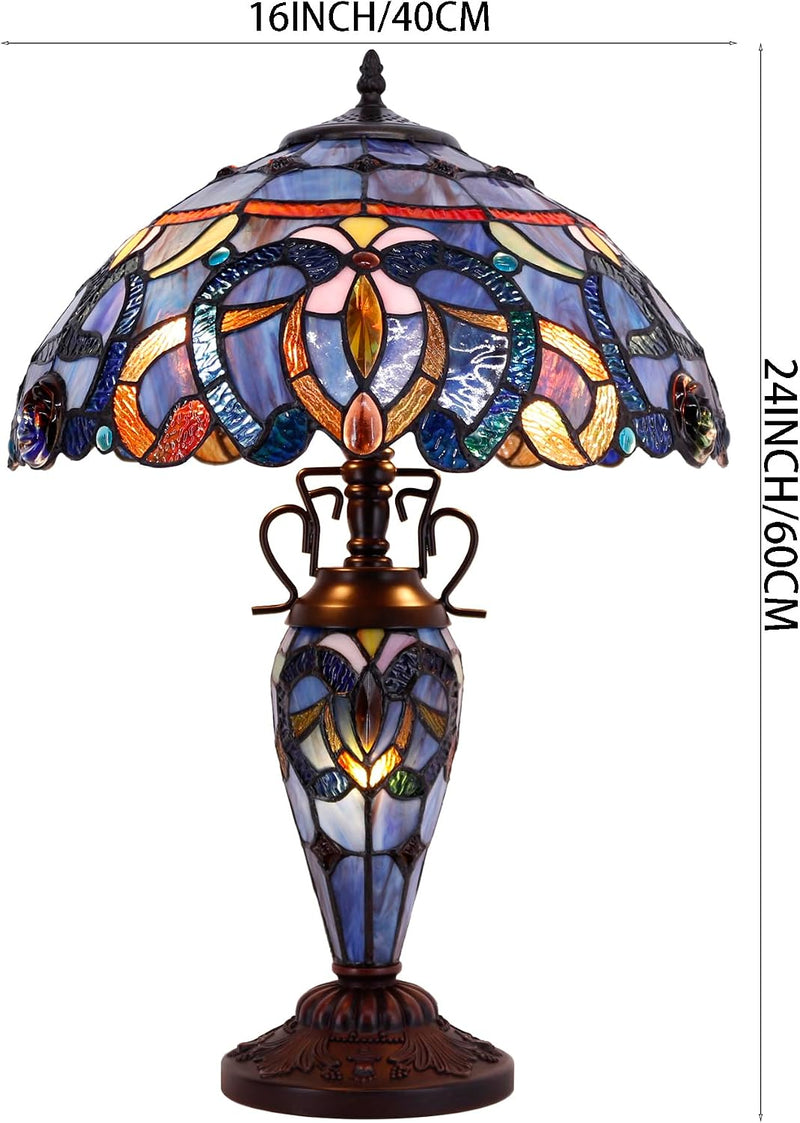 Tiffany Table Lamp Stained Glass Cloudy Style