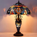 Tiffany Table Lamp Stained Glass Cloudy Style