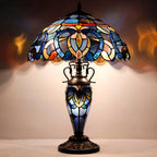 Tiffany Table Lamp Stained Glass Cloudy Style