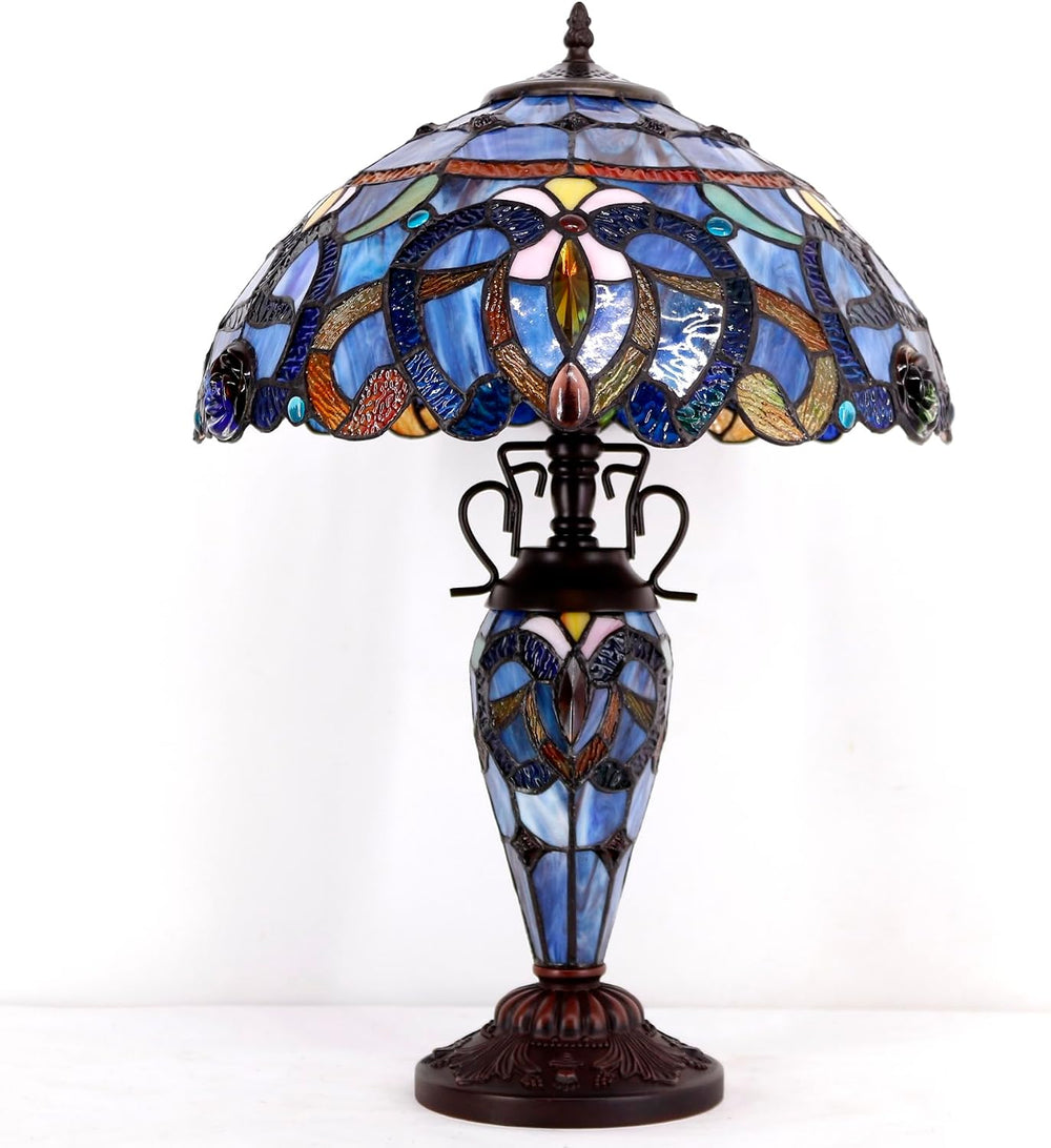 Tiffany Table Lamp Stained Glass Cloudy Style
