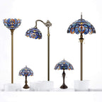 Tiffany Table Lamp Stained Glass Cloudy Style