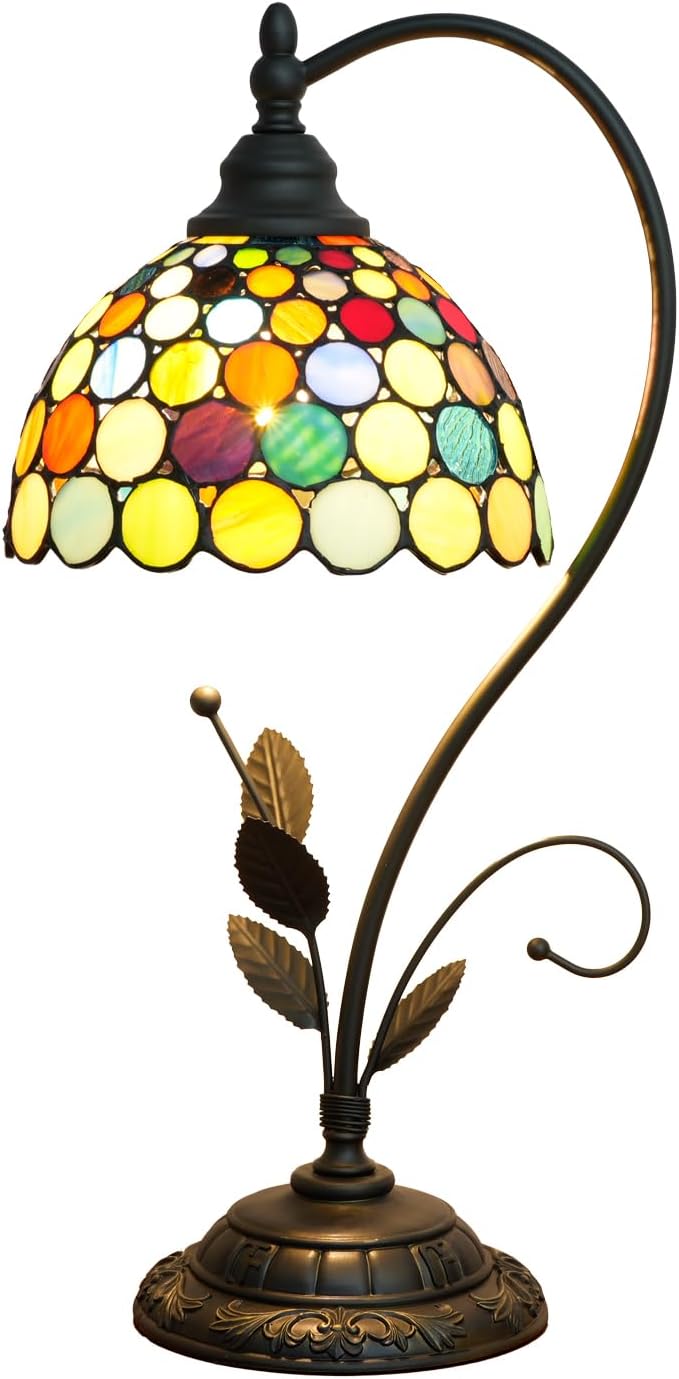 Tiffany Table Lamp Stained Glass Style S Leaves