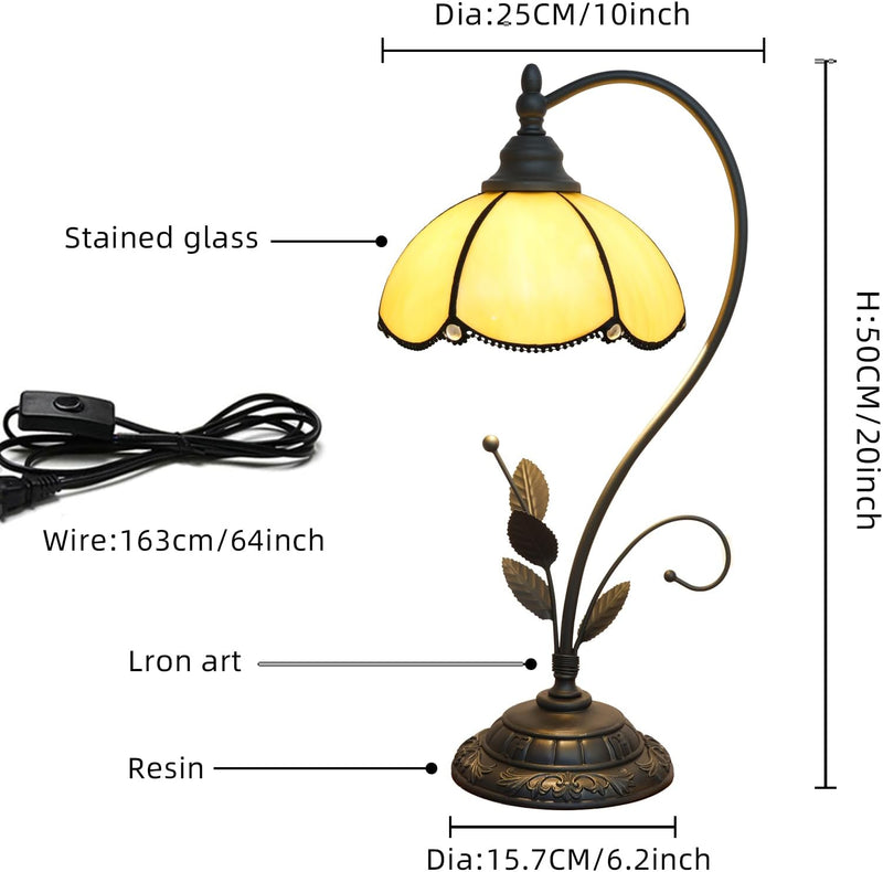Tiffany Table Lamp Stained Glass Style S Leaves