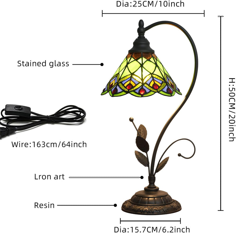 Tiffany Table Lamp Stained Glass Style S Leaves