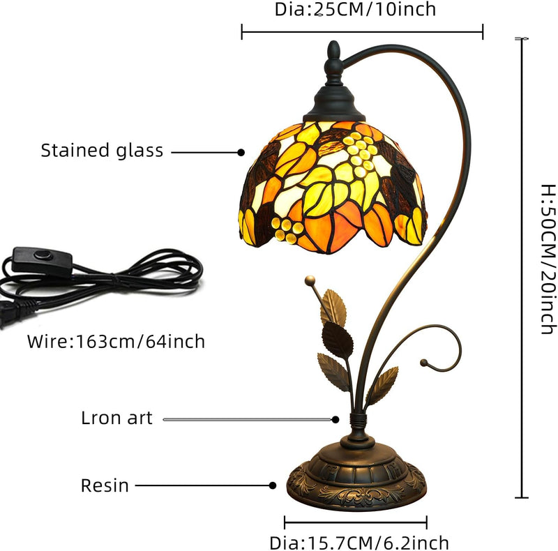Tiffany Table Lamp Stained Glass Style S Leaves