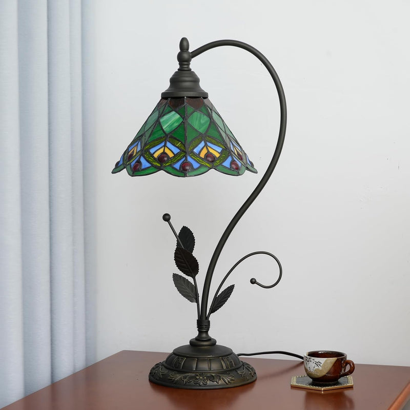 Tiffany Table Lamp Stained Glass Style S Leaves