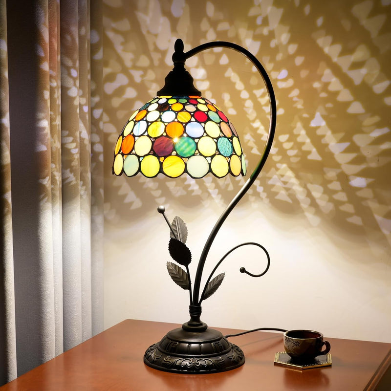 Tiffany Table Lamp Stained Glass Style S Leaves