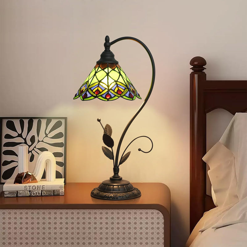 Tiffany Table Lamp Stained Glass Style S Leaves