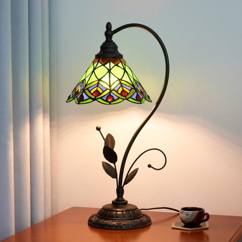 Tiffany Table Lamp Stained Glass Style S Leaves