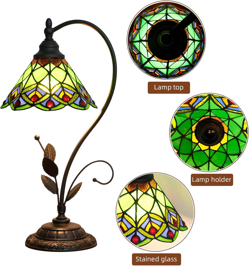 Tiffany Table Lamp Stained Glass Style S Leaves