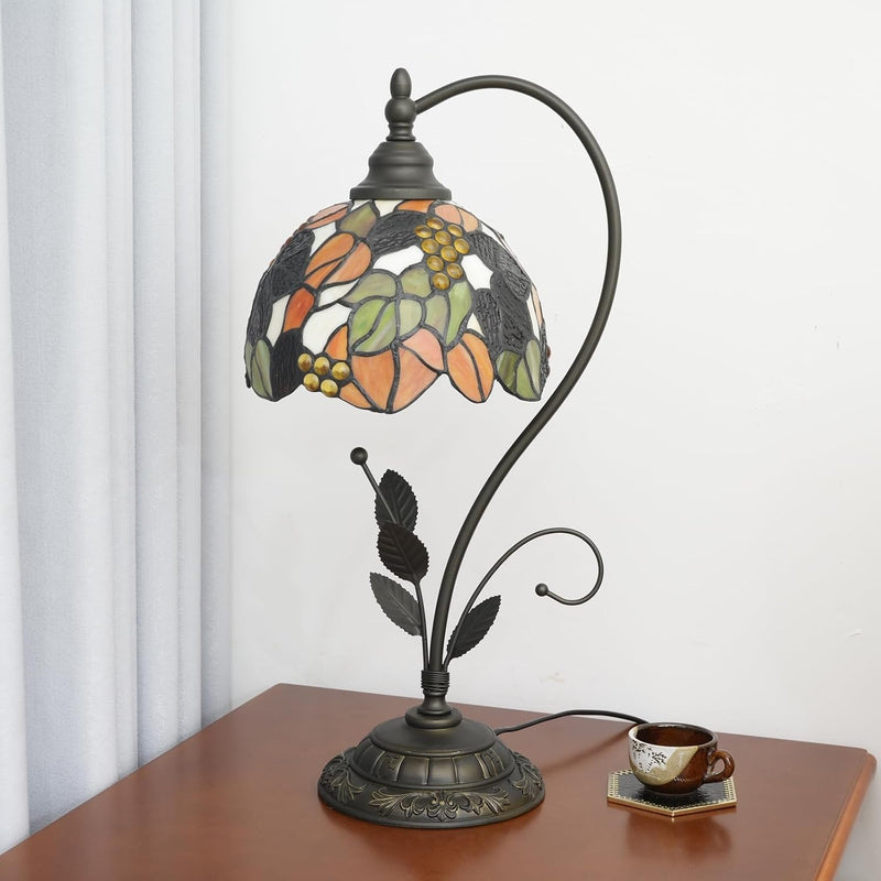 Tiffany Table Lamp Stained Glass Style S Leaves
