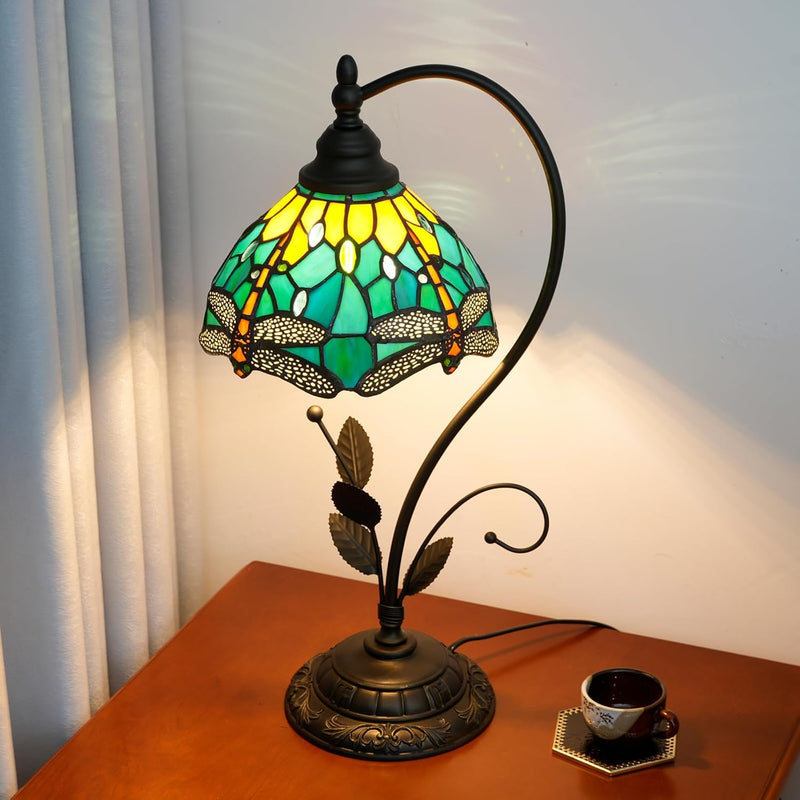 Tiffany Table Lamp Stained Glass Style S Leaves