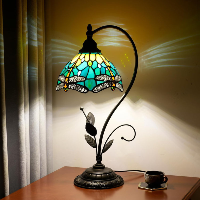 Tiffany Table Lamp Stained Glass Style S Leaves