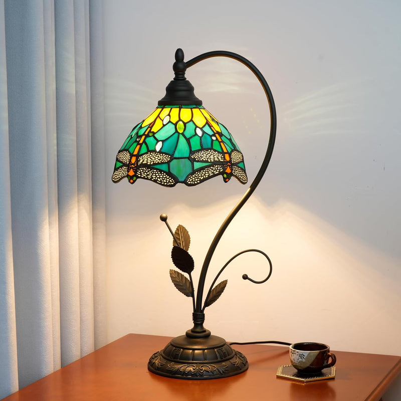Tiffany Table Lamp Stained Glass Style S Leaves