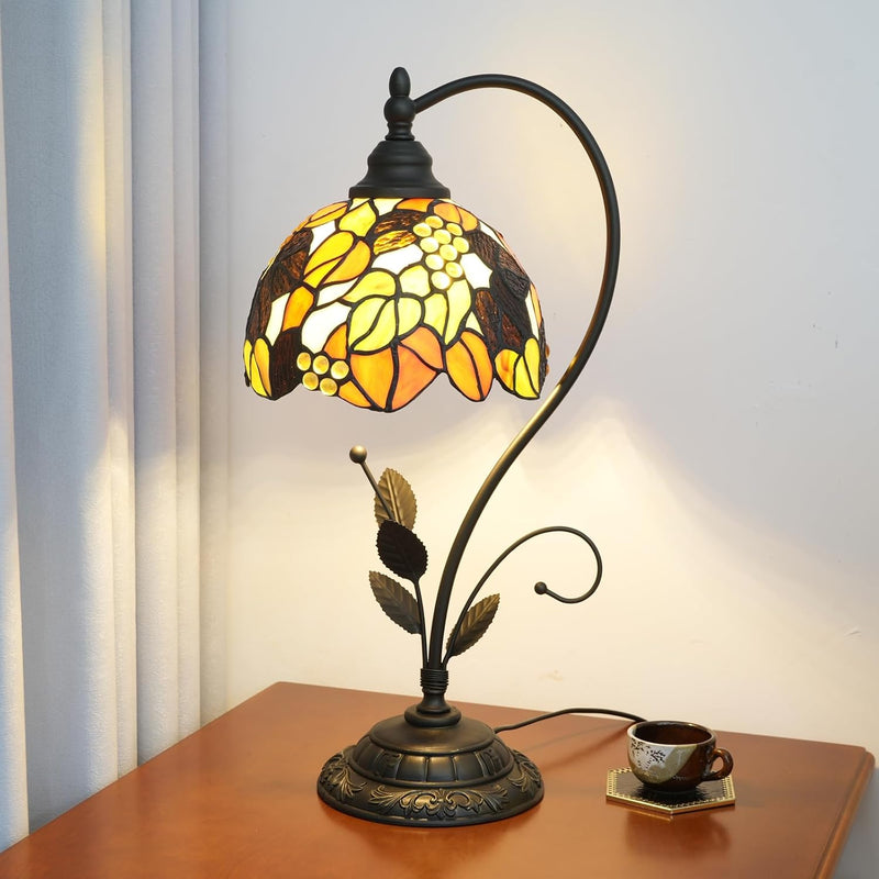 Tiffany Table Lamp Stained Glass Style S Leaves