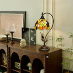 Tiffany Table Lamp Stained Glass Style S Leaves