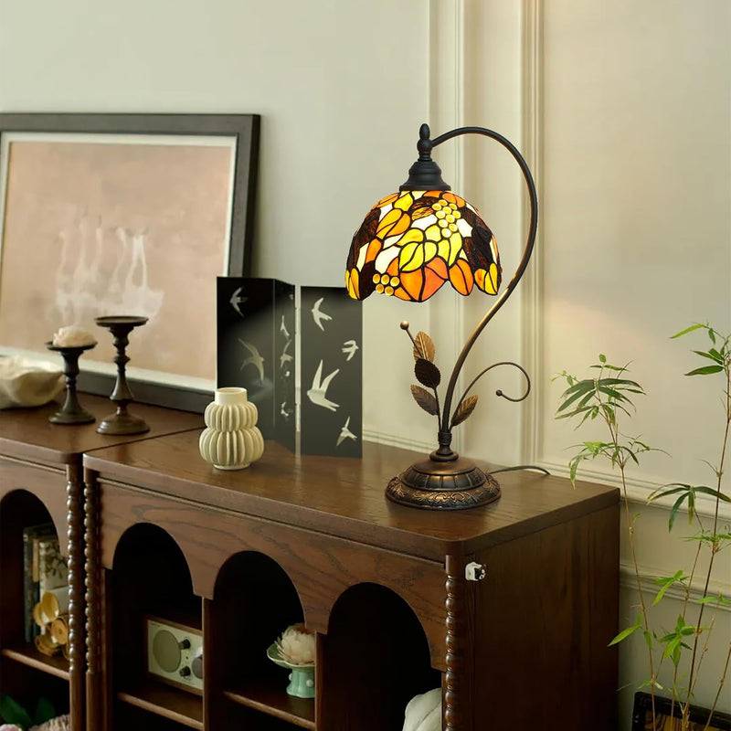 Tiffany Table Lamp Stained Glass Style S Leaves