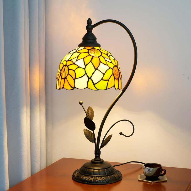 Tiffany Table Lamp Stained Glass Style S Leaves