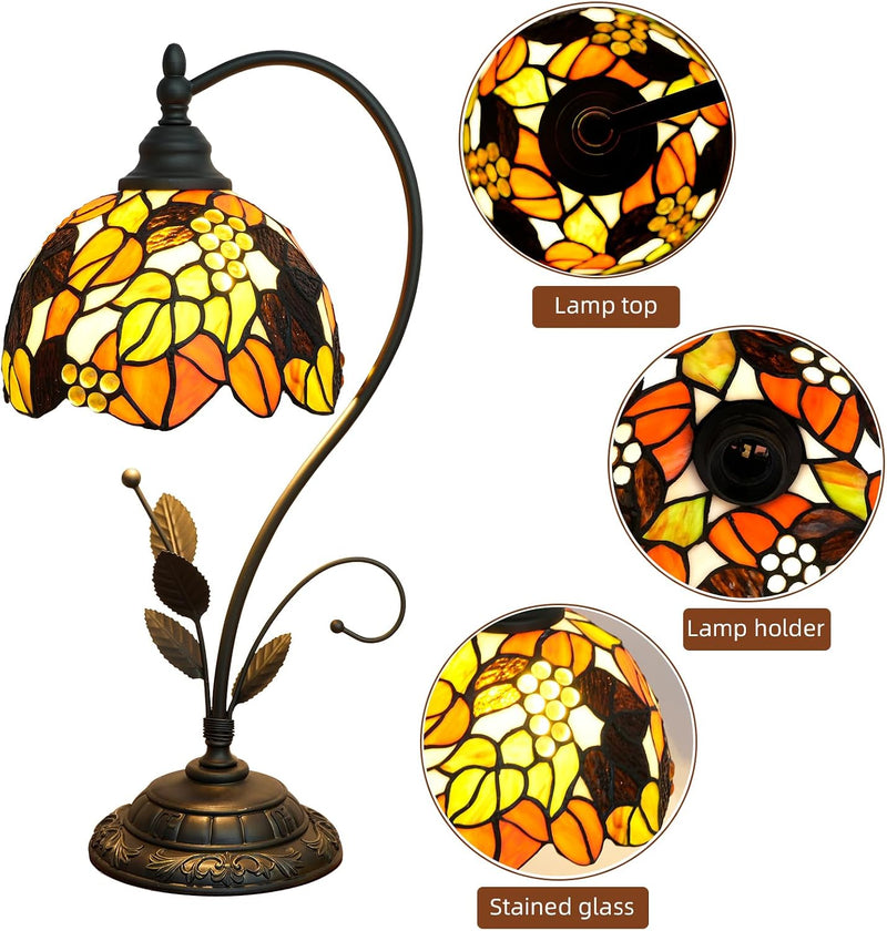 Tiffany Table Lamp Stained Glass Style S Leaves