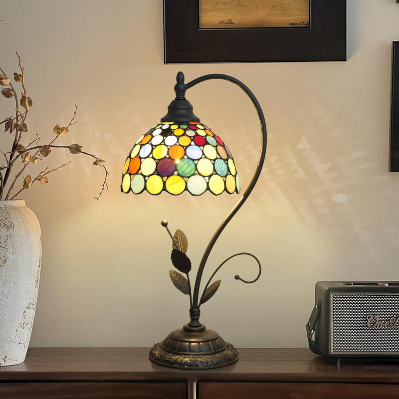 Tiffany Table Lamp Stained Glass Style S Leaves