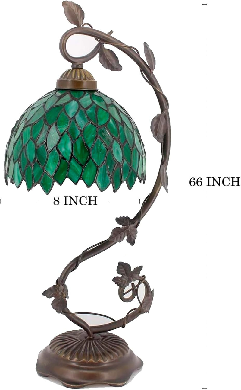Tiffany Table Lamp Wisteria Stained Glass Style Reading
