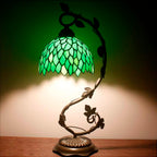 Tiffany Table Lamp Wisteria Stained Glass Style Reading