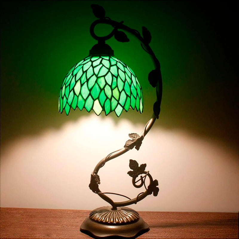 Tiffany Table Lamp Wisteria Stained Glass Style Reading